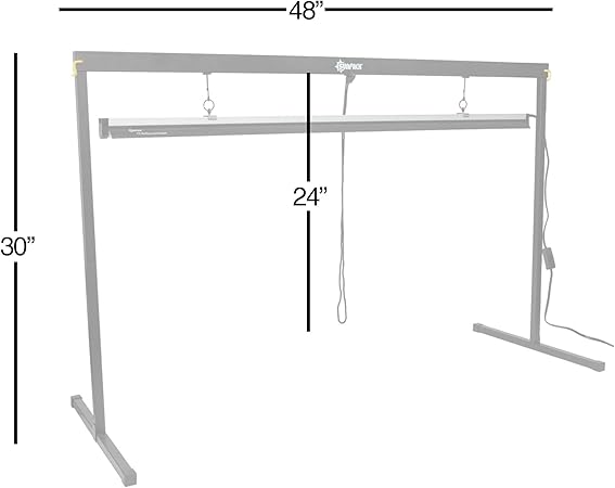 Metal Grow Light Stand with T5 Light System, 48″ – Ideal for Greenhouses or Indoor Gardening, 6400K Grow Light with Reflectors 2 Metal Grow Light Stand with T5 Light System, 48" - Ideal for Greenhouses or Indoor Gardening, 6400K Grow Light with Reflectors - Image 2