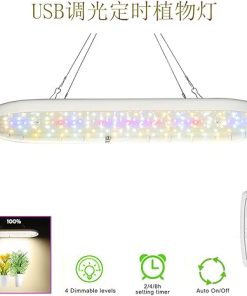 USB Timing Dimming Plant Light Fleshy Flower Hanging LED Plant Grow Light Home Plant Growing Light (Emitting Color : White) 2