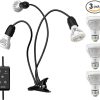 Briignite 4 Pack Grow Light Bulbs & 3 Hanging Grow Light 4