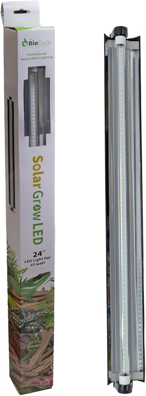 The Bio Dude Solar Grow LED Light 24″ – Great for bioactive terrariums and vivariums. Grows Plants, mosses and Great for Indoor Gardening. The Bio Dude Solar Grow LED Light 24" - Great for bioactive terrariums and vivariums. Grows Plants, mosses and Great for Indoor Gardening.