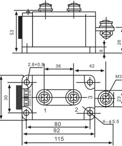 250A 300A Thyristor Controlled Rectifiers 1600VDC Crimp Power Semiconductor Relay Module for AC-DC Motor Control (Color : More to Contact) 2