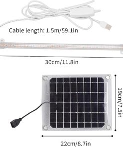BORDSTRACT Solar Powered Grow Lamp, Solar Greenhouse Warm LED Grow Light Panel for Helping Indoor Plants Potted Plants Grow(30W) 2