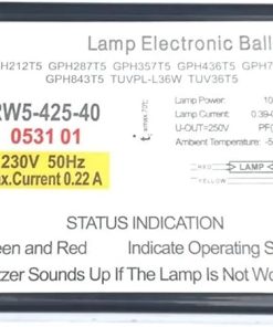 CAARLA Electronic Ballast Lamp Electronic Ballasts 40W Ballast RW5-425-40 for GPH436T5, GPH846T5, GPH793T5, G36T5L CAARLA Electronic Ballast Lamp Electronic Ballasts 40W Ballast RW5-425-40 for GPH436T5, GPH846T5, GPH793T5, G36T5L