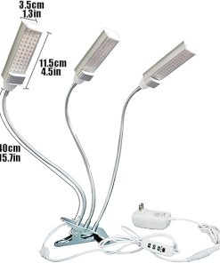 Plant Grow Light, LED Grow Lights for Indoor Plants with Timer 360°Adjustable Gooseneck and 3/6/12H Timing, Ideal for Greenhouse Plants Flowers Veg Succulents Potted Growth (Size : 3Heads) () 2