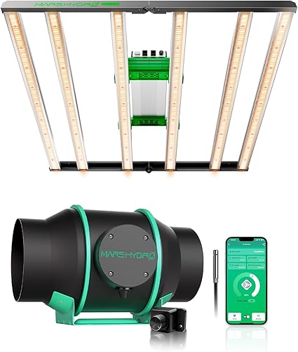 2024 New Version MARS HYDRO FC-E4800 Foldable LED Grow Light 4x4ft with iFresh 6 Inch Smart Inline Duct Fan with Variable Speed Controller 2024 New Version MARS HYDRO FC-E4800 Foldable LED Grow Light 4x4ft with iFresh 6 Inch Smart Inline Duct Fan with Variable Speed Controller
