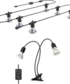SANSI Dual Gooseneck Clip Plant Grow Light with Timer 4/8/12Hrs + Hanging Grow Light String for Indoor Outdoor, 6 Led Grow Light Bulbs 72W, IP65 Waterproof Plant Grow Lamp for Greenhouse Garden SANSI Dual Gooseneck Clip Plant Grow Light with Timer 4/8/12Hrs + Hanging Grow Light String for Indoor Outdoor, 6 Led Grow Light Bulbs 72W, IP65 Waterproof Plant Grow Lamp for Greenhouse Garden