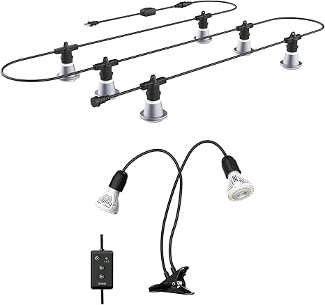 SANSI Dual Gooseneck Clip Plant Grow Light with Timer 4/8/12Hrs + Hanging Grow Light String for Indoor Outdoor, 6 Led Grow Light Bulbs 72W, IP65 Waterproof Plant Grow Lamp for Greenhouse Garden SANSI Dual Gooseneck Clip Plant Grow Light with Timer 4/8/12Hrs + Hanging Grow Light String for Indoor Outdoor, 6 Led Grow Light Bulbs 72W, IP65 Waterproof Plant Grow Lamp for Greenhouse Garden