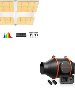 Spider Farmer 4 Inch Smart Inline Duct Fan with GGS Controller and SF7000, Samsung LM301B Diodes Led Grow Light, Full Spectrum Plant Grow Light