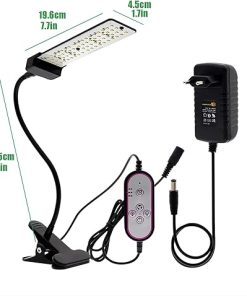 1-4 Heads LED Grow Lights for Indoor Plants, Full Spectrum Plant Light with Stand or Clamp, 4/8/12H Timer, 5 Dimmable Level, Adjustable Gooseneck, Idea for Small Plant Light (Size : 3Heads) () 2