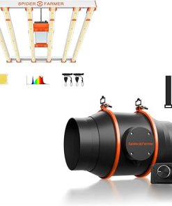 Spider Farmer 6 Inch Inline Duct Fan with Speed Controller and G5000 Cost-Effective LED Grow Lights 480W for 4X4ft Grow Tent