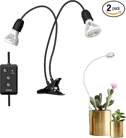SANSI Grow Lights for Indoor Plants, LED Pot Clip Plant Light for Growing 1PACK + 300W Full Spectrum 2-Gooseneck Clip Plant Grow Light 1PACK, High PPFD Growing Power Grow Lamp SANSI Grow Lights for Indoor Plants, LED Pot Clip Plant Light for Growing 1PACK + 300W Full Spectrum 2-Gooseneck Clip Plant Grow Light 1PACK, High PPFD Growing Power Grow Lamp