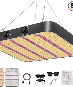 2000W LED Grow Light Dimmable, Grow Lights for Indoor Plants Full Spectrum UV-IR Included, Plant Growing Lamp for Seed Starting Hydroponic, Veg Bloom Light, 2 Dimming Knobs