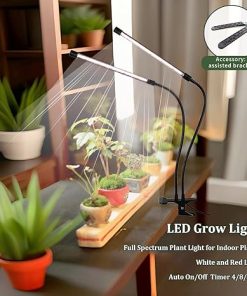 LED Grow Light, Full Spectrum Plant Light for Indoor Plants White and Red LEDs, Auto On/Off Timer 4/8/12H, Adjustable Height and Angle,5 Adjustable Brightness Levels 2