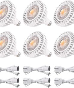 PAR38 LED Grow Lights with Plug-in Hanging Cord 40 Watt COB Full Spectrum Plant Light Bulb (300 Watt Eqv.) Grow Lamp Bulb for Indoor Plants Flowers Greenhouse Seed Starting (6 PCS) PAR38 LED Grow Lights with Plug-in Hanging Cord 40 Watt COB Full Spectrum Plant Light Bulb (300 Watt Eqv.) Grow Lamp Bulb for Indoor Plants Flowers Greenhouse Seed Starting (6 PCS)