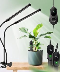 Plant Light with 2 Soil Moisture Meter,Led Grow Lights for Indoor Plants Full Spectrum,15 Brightness Levels,24 Hours Timer, Simulation of Sunlight,Suitable for Any Growth Stage of Your Plants