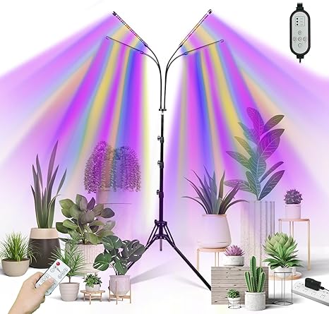 Grow Lights for Indoor Plants with Red, Blue, Warm Yellow, Full Spectrum Grow Light, Indoor Plant Light 9 Level Dimmable, 4 8 12h Timer, With Remote Control, 15-63in Tripod, For All Growth Stages Grow Lights for Indoor Plants with Red, Blue, Warm Yellow, Full Spectrum Grow Light, Indoor Plant Light 9 Level Dimmable, 4 8 12h Timer, With Remote Control, 15-63in Tripod, For All Growth Stages