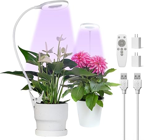 Grow Lights for Indoor Plants, Clip-on Pot LED Plant Lights for Small Plant, Red Blue White Full Spectrum Grow Lamp with Adjustable Gooseneck, 4/8/12H Timer & 10 Level Dimmable Brightness, 2 Packs Grow Lights for Indoor Plants, Clip-on Pot LED Plant Lights for Small Plant, Red Blue White Full Spectrum Grow Lamp with Adjustable Gooseneck, 4/8/12H Timer & 10 Level Dimmable Brightness, 2 Packs