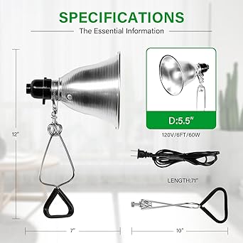 Simple Deluxe Clamp Lamp Light with Detachable 5.5 Inch Aluminum Reflector up to 60 Watts E26 Socket (No Bulb Included), 6 Feet Cord, UL Listed, 6 Pack 2 Simple Deluxe Clamp Lamp Light with Detachable 5.5 Inch Aluminum Reflector up to 60 Watts E26 Socket (No Bulb Included), 6 Feet Cord, UL Listed, 6 Pack - Image 2