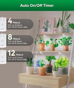 SANSI Puck Grow Light with Timer Auto On Off 4 8 12 Hrs, 4-Level Dimmable Dimmable Grow Light Bulb, 5W Full Spectrum with Remote Control, Auto On Off Timing 4 8 12 Hrs 2