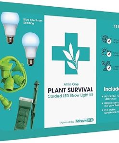 Miracle LED Plant Survival Indoor Grow Light Kit – 2 Absolute Daylight + Blue Spectrum 150W Replacement Grow Light Bulbs & 1 2-Socket Corded Fixture with SproutMatic Timer (4-Pack) Miracle LED Plant Survival Indoor Grow Light Kit – 2 Absolute Daylight + Blue Spectrum 150W Replacement Grow Light Bulbs & 1 2-Socket Corded Fixture with SproutMatic Timer (4-Pack)