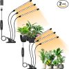 SANSI T8 Grow Lights for Indoor Plants, 2FT 4000K Full Spectrum, 25W (195W Equivalent) LED Plant Lights with 4-Level Dimmable, Auto On Off 4 8 12 Hrs Timer, IP54 Waterproof for Seed Starting 3