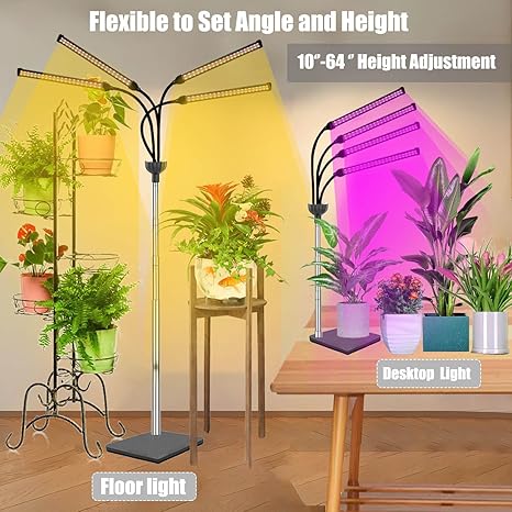 Grow Lights for Indoor Plants Full Spectrum Plant Light with 15-64″ Adjustable Height, Indoor Grow Lamp Red Warm White with Remote Control and Auto On/Off Timer Function (64 Inch) 2 Grow Lights for Indoor Plants Full Spectrum Plant Light with 15-64" Adjustable Height, Indoor Grow Lamp Red Warm White with Remote Control and Auto On/Off Timer Function (64 Inch) - Image 2