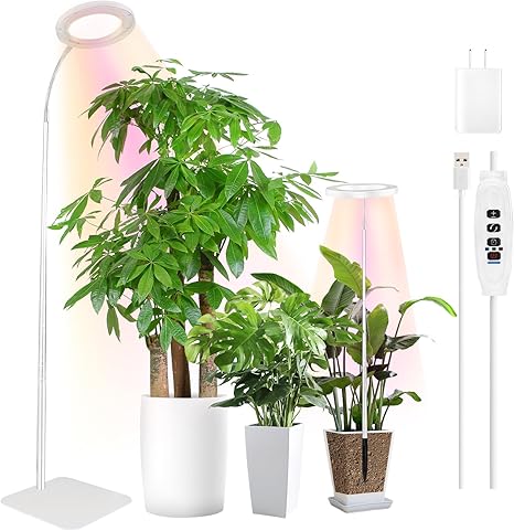 Grow Lights for Indoor Plants,Full Spectrum LED Floor Plant Light with Stand,63 inch Adjustable Height for Large Plant,3 Switch Mode,Sunlight Grow Lamp,Auto Timer 3/9/12H,10 Level Brightness(White) Grow Lights for Indoor Plants,Full Spectrum LED Floor Plant Light with Stand,63 inch Adjustable Height for Large Plant,3 Switch Mode,Sunlight Grow Lamp,Auto Timer 3/9/12H,10 Level Brightness(White)