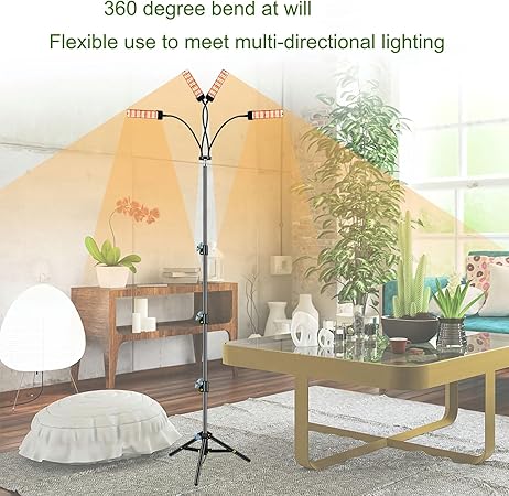 MEGHALI 288LED Floor Folding Tripod Grow Light Four Head Dimming 80w Indoor Plant Lamp with Plug Plant Fill Light for Vegetable Succulent Herb Seedlings Garden 2 MEGHALI 288LED Floor Folding Tripod Grow Light Four Head Dimming 80w Indoor Plant Lamp with Plug Plant Fill Light for Vegetable Succulent Herb Seedlings Garden - Image 2