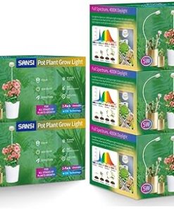 SANSI Grow Lights for Indoor Plants, LED Pot Clip Plant Light for Growing, 4000K Full Spectrum Plant Growing Lamp with 4-Level Dimmable, Auto On Off Timing 3 6 12 Hrs for Small Plants, White 5V10-Pack SANSI Grow Lights for Indoor Plants, LED Pot Clip Plant Light for Growing, 4000K Full Spectrum Plant Growing Lamp with 4-Level Dimmable, Auto On Off Timing 3 6 12 Hrs for Small Plants, White 5V10-Pack