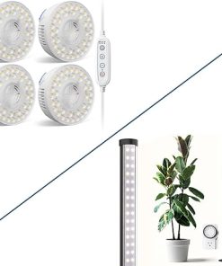 Barrina T10 Pro Standing Grow Light with Timer & Orbgrow OG09 Puck Grow Light, 5000K 36W(4 x 9W, 540 Watt Equiv)