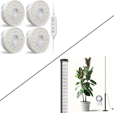 Barrina T10 Pro Standing Grow Light with Timer & Orbgrow OG09 Puck Grow Light, 5000K 36W(4 x 9W, 540 Watt Equiv) Barrina T10 Pro Standing Grow Light with Timer & Orbgrow OG09 Puck Grow Light, 5000K 36W(4 x 9W, 540 Watt Equiv)