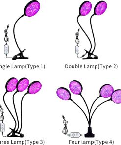 Full Spectrum Grow Light, Sunlike LED Grow Light with Blue Red Light Auto On/Off 4/8/12H Timer 5 Brightness Leves Clip Plant Growing Light for Indoor Plant lings Full Spectrum 2