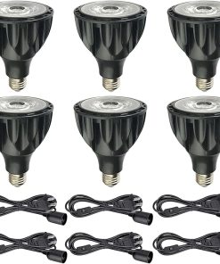 PAR30 LED Bulb 30 Watt COB Grow Lights (250 Watt Eqv.) Full Spectrum Plant Light with Plug-in Hanging Cord Kit Grow Lamp Bulb(6 PCS)