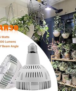 RYTM (Pack of 6) PAR30 LED Bulb 35 Watt Grow Lights, Simulated Sunlight Plant Light Built-in Cool Fan Light Bulb with Plug-in Hanging Cord Kit for Indoor Greenhouse (Natural Daylight 4000k) 2
