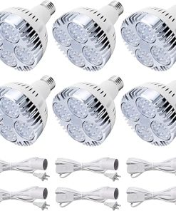 PAR30 LED Bulb 35 Watt Grow Lights, Simulated Sunlight Plant Light Built-in Cool Fan Light Bulb with Plug-in Hanging Cord Kit for Indoor Greenhouse (6 PCS) PAR30 LED Bulb 35 Watt Grow Lights, Simulated Sunlight Plant Light Built-in Cool Fan Light Bulb with Plug-in Hanging Cord Kit for Indoor Greenhouse (6 PCS)
