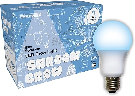 Miracle LED Shroom Grow Indoor LED Grow Bulbs for Oyster, Shiitake, Lions Mane Mushrooms ect. with Ultra Grow Blue Spectrum Replace 150W LED Grow Bulbs (18-Pack) Miracle LED Shroom Grow Indoor LED Grow Bulbs for Oyster, Shiitake, Lions Mane Mushrooms ect. with Ultra Grow Blue Spectrum Replace 150W LED Grow Bulbs (18-Pack)