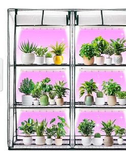 Plant Shelf with Grow Lights for Seedling 3 Tier Plant Stand with 2 ft T8 Grow Light Full Spectrum T8 Growing Lamps for Indoor Plants