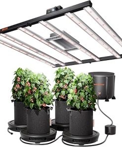 Spider Farmer G5000 Cost-Effective LED Grow Lights 480W, 4X4ft, 4-Pack Self-Watering System, Grow Tent Gravity-Fed Automatic Watering System with 13 Gallon Reservoir and Self Watering
