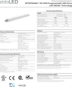 eldoLED | 57432 * 27440L OTi85/120-277/2A3 DX L eldoLED OPTOTRONIC Programmable DEXAL LED Driver – 85W 1400mA 2