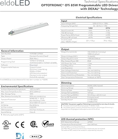 eldoLED | 57432 * 27440L OTi85/120-277/2A3 DX L eldoLED OPTOTRONIC Programmable DEXAL LED Driver – 85W 1400mA 2 eldoLED | 57432 * 27440L OTi85/120-277/2A3 DX L eldoLED OPTOTRONIC Programmable DEXAL LED Driver - 85W 1400mA - Image 2