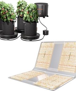 SPIDER FARMER SF7000, Samsung LM301B Diodes Led Grow Light 650W, 5X5 Coverage, 4-Pack Self-Watering System, Grow Tent Gravity-Fed Automatic Watering System with 13 Gallon Reservoir and Self Watering P