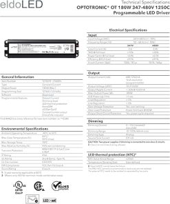 eldoLED | *2743YF Ot180W/347-480/1250C/2DIM/P6 | LED Driver | 79209 Osram Replacement 2