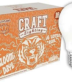 Miracle LED Craft Lighting Blooming Lotus Daybreak Full Spectrum LED Grow Light Bulb Replacing 150W (18-Pack)