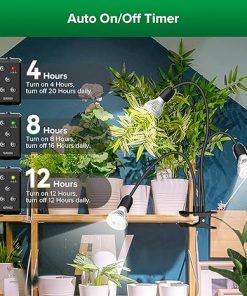 SANSI Grow Lights for Indoor Plants, LED Pot Clip Plant Light for Growing 2PACK + 450W Full Spectrum 3-Gooseneck Clip Plant Grow Light 1PACK, High PPFD Growing Power Grow Lamp 2