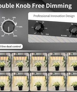 2000W LED Grow Light Dimmable, Grow Lights for Indoor Plants Full Spectrum UV-IR Included, Plant Growing Lamp for Seed Starting Hydroponic, Veg Bloom Light, 2 Dimming Knobs 2